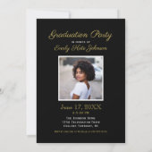 Invitation 2025 Elégant Black Gold Photo Graduation Party (Dos)