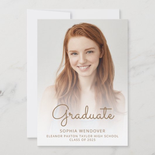 Invitation 2025 Glam Gold Parties scintillant Drip Photo Grad (Dos)