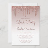 Invitation 2025 Glam Rose Gold Parties scintillant Drip Photo (Devant)