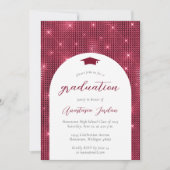 Invitation 2025 Glam Twinkling Burgundy Arch Graduation (Devant)
