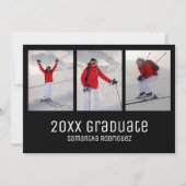 Invitation 2025 Graduate Black 3 Photo Graduation Party (Devant)