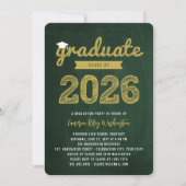 Invitation 2025 Graduate Sketch Retro Chalkboard Grad Party (Devant)