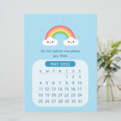 Invitation 2025 Mai Mois Maigre Nuages Calendrier Motivationn (Debout devant)