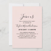 Invitation 2025 Minimalist Blush Black Photo Graduation Party (Dos)