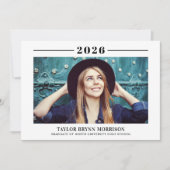 Invitation 2025 Minimaliste noir et blanc (Devant)