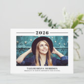 Invitation 2025 Minimaliste noir et blanc (Debout devant)