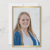 Invitation 2025 or noir élégant MD photo graduation party (Dos)