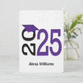 Invitation 2025 Purple and Black Graduation Party (Debout devant)