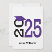 Invitation 2025 Purple and Black Graduation Party (Devant)