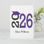 Invitation 2025 Purple and Black Graduation Party (Debout devant)