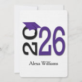 Invitation 2025 Purple and Black Graduation Party (Devant)