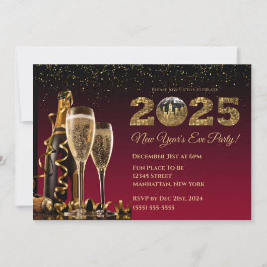 Invitation 2025 Soirée de la Saint-Sylvestre-Ball-NYC- (Devant)