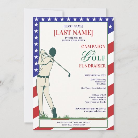 Invitation 2026 Candidat politique Golf Scramble Collecte de  (Devant)