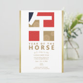 Invitation 2026 Chinois Lunaire Nouvel An Du Cheval Moderne (Debout devant)