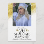 Invitation 2026 Graduation Collage Party Script Stars Photo (Devant)