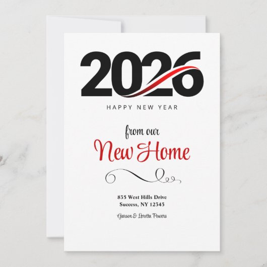 Invitation 2026 Happy New Year New Home Announcement/ (Devant)