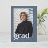 Invitation 2026 Modern Slate Blue Graduation Party (Debout devant)