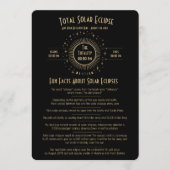 Invitation 2026 Solar Eclipse Celestial Stars Black Fun Facts (Devant)