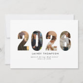Invitation 2026 Typography 4 Image Graduation Announcement (Devant)