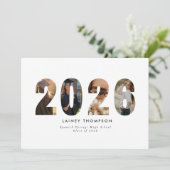 Invitation 2026 Typography 4 Image Graduation Announcement (Debout devant)