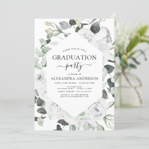 Invitation 202 Graduation Floral Eucalyptus Vert