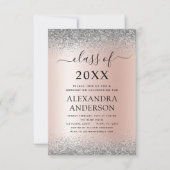 Invitation 202 Graduation Party Parties scintillant Rose or r (Devant)