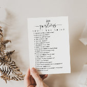 Invitation 20 Questions sur le jeu de la Fête des mariées des