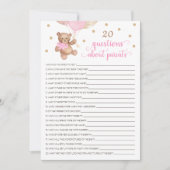 Invitation 20 Questions sur les parents Teddy Bear Card (Devant)