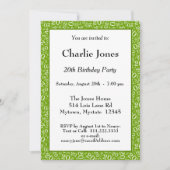 Invitation 20 - Random Number Motif Green/White 20th Event (Devant)