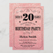 Invitation 20e anniversaire Black and Rose Rose Parties scint (Devant / Derrière)