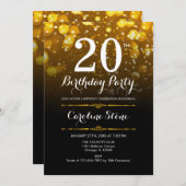 Invitation 20e anniversaire - Black White Gold (Devant / Derrière)