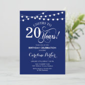 Invitation 20e anniversaire - Bleu bleu marine (Debout devant)