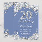 Invitation 20e anniversaire Blue and Silver Diamond (Devant / Derrière)