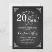 Invitation 20e anniversaire - Chalkboard White (Devant)