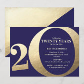 Invitation 20e anniversaire d'affaires (Devant / Derrière)
