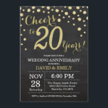 Invitation 20e Anniversaire de Mariage Ardoise Noir et Or<br><div class="desc">20e Anniversaire de Mariage Carte d'Invitation Ardoise Noir et Or. Vingtième Anniversaire de Mariage. Fond de Diamant Pailleté Noir et Or. Confettis Dorés. Anniversaire Adulte. Fête d'Anniversaire pour Femme ou Homme. Pour une personnalisation supplémentaire, veuillez cliquer sur le bouton "Personnaliser" et utiliser notre outil de conception pour modifier ce modèle....</div>