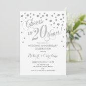 Invitation 20e anniversaire de mariage - Argent Bl (Debout devant)