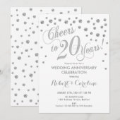 Invitation 20e anniversaire de mariage - Argent Bl (Devant / Derrière)