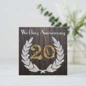 Invitation 20e anniversaire de mariage Diamond Laurel & Gold (Debout devant)