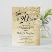 Invitation 20e anniversaire de mariage or (Debout devant)
