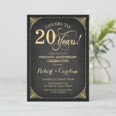 Invitation 20e anniversaire de mariage - Tableau noir or (Debout devant)
