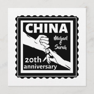 Invitation 20e anniversaire de mariage traditionnel Chine