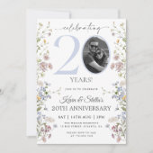 Invitation 20e Anniversaire de Wildflower Photo (Devant)