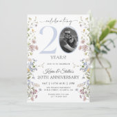 Invitation 20e Anniversaire de Wildflower Photo (Debout devant)