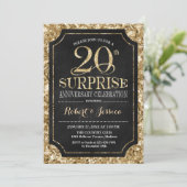 Invitation 20e anniversaire du Mariage surprise - Black Gold (Debout devant)