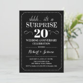 Invitation 20e anniversaire du Mariage surprise - Blanc noir (Debout devant)