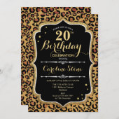 Invitation 20e anniversaire - Empreinte de léopard (Devant / Derrière)