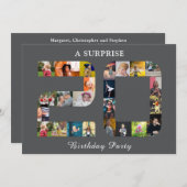 Invitation 20e anniversaire fête photo Collage moderne gris (Devant / Derrière)