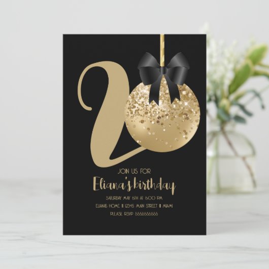 Invitation 20e anniversaire fêté Pop Pop Noir (Debout devant)