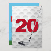 Invitation 20e anniversaire Golf Theme Party (Devant / Derrière)